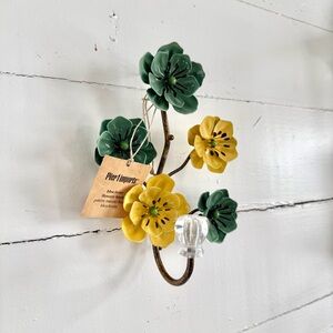 Pier 1 Green and Yellow Floral Wall Hook